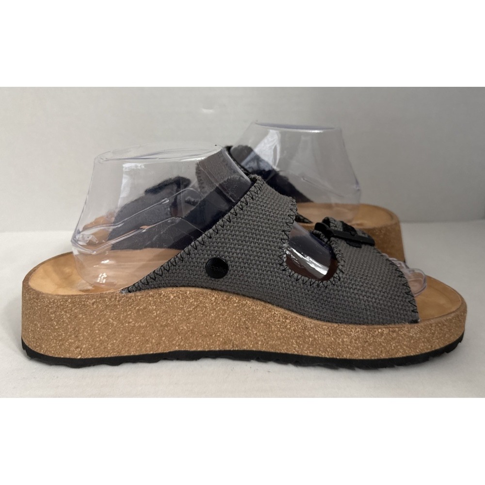 New Birkenstock Gabriela Papillio Platform Sandal Sz 41 Gray Anthracite Canvas - Picture 9 of 14